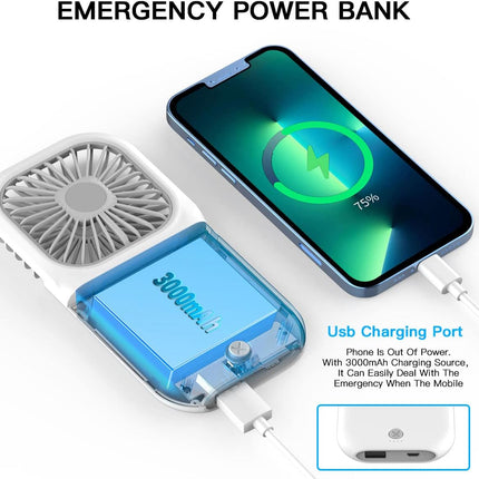 Aicase Handheld Portable Mini Fan Small Battery Operated Fan 6 In 1 Personal Fan 3000 Mah Usb Rechargeable,3 Speed Adjustable