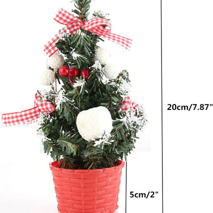 alfyng 3pcs Mini Tabletop Christmas Tree, 7.87 inch Artificial Xmas Pine Tree, Miniature Christmas Tree with Basket Base Perfect for Christmas Decorations, Home, Kitchen, Dining Table