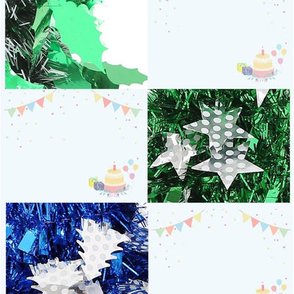 5Pcs Mini Christmas Tree Decoration Shiny Metallic Artificial Desktop Trees with Pendants Miniature Trees for Holiday Party Tabletop Decor