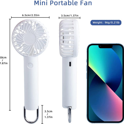 Handheld Fan, Portable Mini Fan With Usb Rechargeable Battery, 3 Speeds 610 Hours Working Time For Indoor, Outdoor, Makeup