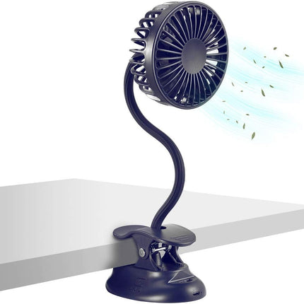 Clip On Fan Usb Battery Operated Desk Clip Fan With Emergency Power Bank, Baby Stroller Fan Rechargeable Personal Fan Flexible