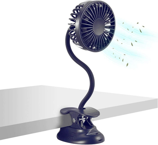 Clip On Fan Usb Battery Operated Desk Clip Fan With Emergency Power Bank, Baby Stroller Fan Rechargeable Personal Fan Flexible