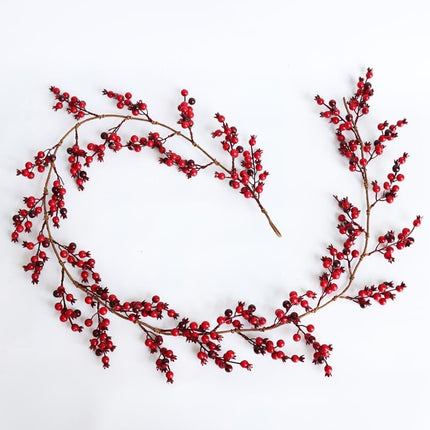 5.9 FT Christmas Red Berry Garland, Artificial Red and Burgundy Berry Christmas Garland for Indoor Outdoor Home Fireplace Decoration for Winter Holiday Year Decor (Burgundy)