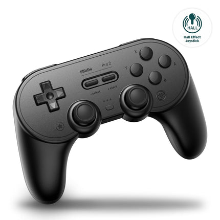 8Bitdo Pro 2 Bluetooth Controller - for Switch PC Windows Android MacOS Steam Raspberry Pi (Black)
