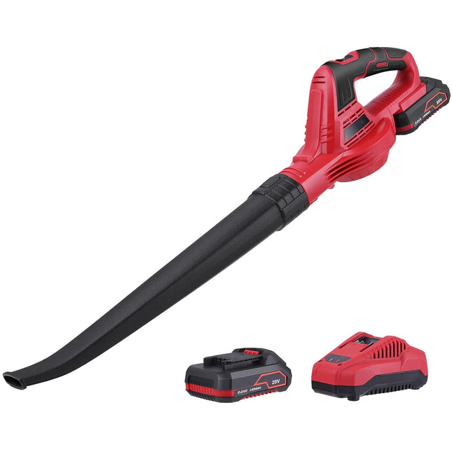 Leaf Blower, 20V Cordless Leaf Blower, with 2.0A Battery and Fast Charger, 130MPH Low Noise Electric Blower, Lightweight Small Handheld Blower, for Lawn Care, Dust & Other Debris