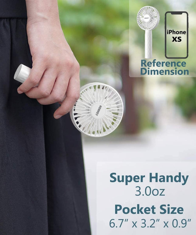Honhey Handheld Fan Super Mini Personal Fan With Rechargeable Battery Operated And 3 Adjustable Speed Portable Hand Held Fan Eyel