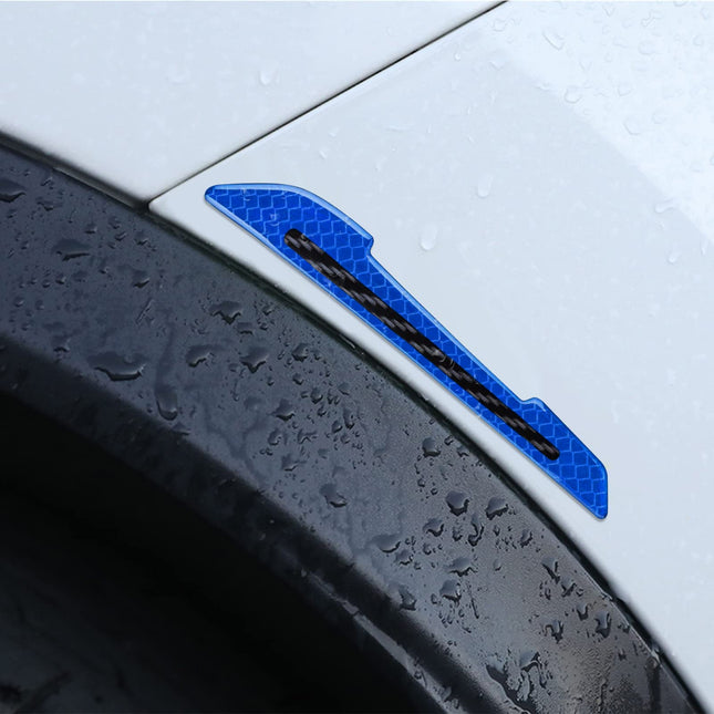 Kelenate® (Blue) 2 Pcs Car Reflective Stickers Super Reflective Rearview Mirror Trim Stickers Car Anti-Collision Strips Reflective Anti-Scratch Protection Compatible with Opl Atra