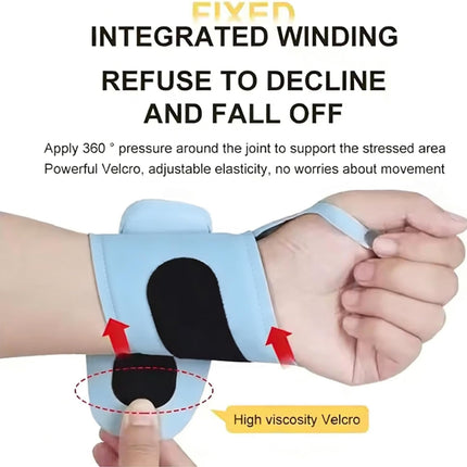 Aocesk Wrist Massager with Heat, Cordless Electric Hand Wrap with 10 Modes & 29 Intensity Levels, Ergonomic 360° Support for Joint Discomfort & Typing Fatigue (Blue)