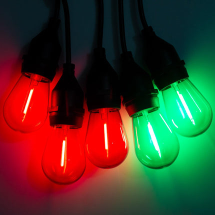 Red Green Light Bulbs for Christmas Decoration, 1Watt Waterproof Shatterproof Replacement Bulbs for Indoor Outdoor String Lights, E26 Screw Base,24Pack