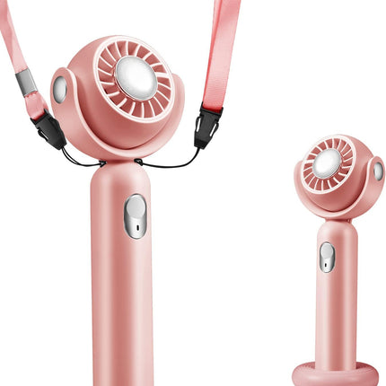 Mini Wearable Handheld Fan Battery Operated Small Portable Neck Fan Speed Adjustable UsbC Rechargeable Powerful Eyelash Fan Pink