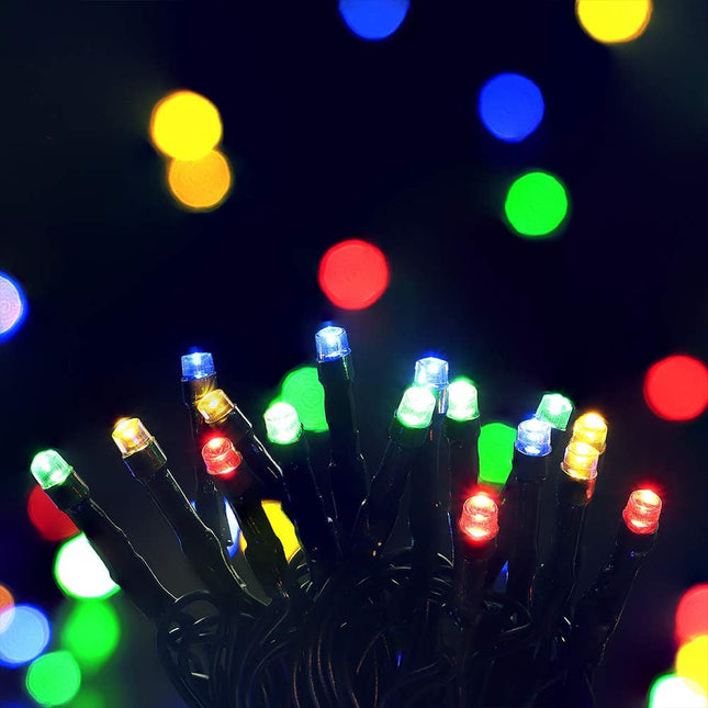 MYGOTO Christmas LED String Lights 500L 165feet 8 Modes 30V Plug in String Lights Green Wire Fairy Outdoor Lights Home Garden Party Wedding Xmas Tree Bedroom Window Tree Decoration(Multicolor)