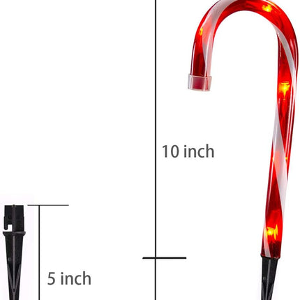 Christmas Candy Cane Pathway Makers Lights, 10inch Set of 10 Candy Canes Lights Outdoor, TIGOMOOV Candy Cane Lights Christmas Decorations Outdoor for Yard,Garden