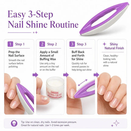 KADS Nail Buffer Polishing Tools, Purple Soft Surface Nail Buffers for Nail Buffing Wax, Manicure and Pedicure Care, Home Nail Care Tool Set - 2 Pack