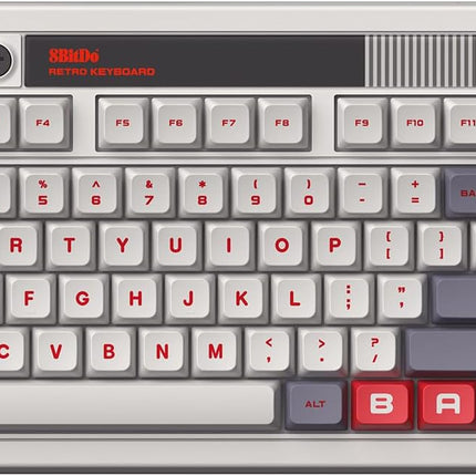 8Bitdo Retro Mechanical Keyboard, Bluetooth/2.4G/USB-C Hot Swappable Gaming Keyboard with 87 Keys, Dual Super Programmable Buttons for Windows and Android - N Edition