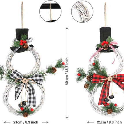 Lighted Christmas Wreath, 2 Pack LED Light Front Door Wreaths with Pine Cones Bells Battery Operated Hanging Wall Decor Xmas Party Garland Ornament for Wall Window Decorations(16x8Inch)