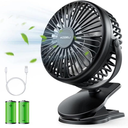 Clip Fan 5000Mah Rechargeable Battery Mini Fan With Clip On Fan Sturdy Clamp 3 Speeds Portable Tent Camping Fan Handheld Small