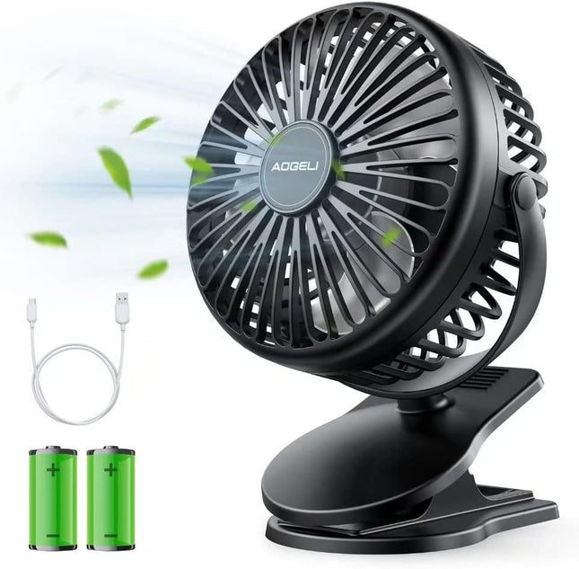 Clip Fan 5000Mah Rechargeable Battery Mini Fan With Clip On Fan Sturdy Clamp 3 Speeds Portable Tent Camping Fan Handheld Small