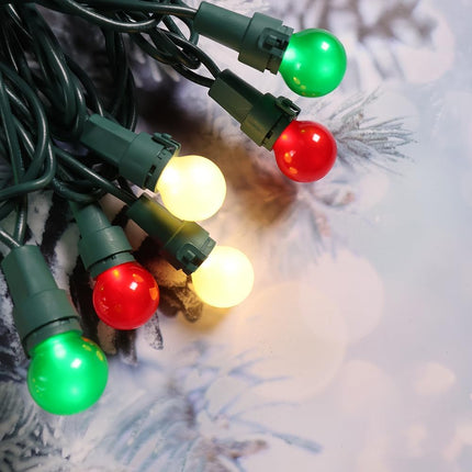 Red White Green Christmas Lights Indoor 70 LED Outdoor String Lights with Pearlized Glass 120V ETL for Halloween Decor Holiday Party Thanksgiving Yard Xmas Tree Carnival Deco