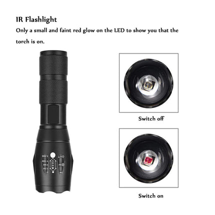 IR LED Illuminator Flashlight Zoomable 850nm Infrared Flashlight Night Vision Device for Hunting Search& Rescue Military Use.