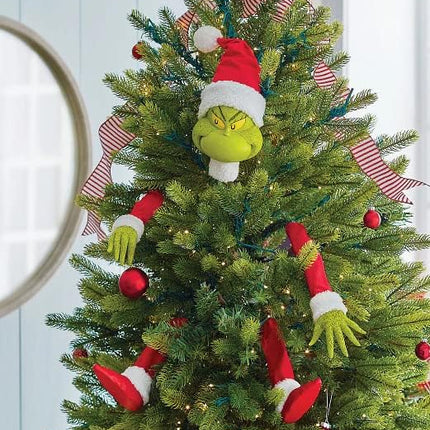 Christmas Tree Elf Body Doll Decorations Christmas Burlap Christmas Garland Decorations Burlap Pose-able Plush Legs for Tree Decor (A Set)