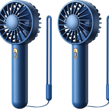 Mini Portable Fan, 2Pack] Usb Rechargeable Handheld Fan 3 Speed Personal Small Desk Fan With Base Lightweight Makeup Travel Beach
