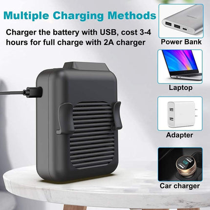 Alpiaz Portable Waist Clip Fan, 6000Mah Battery Operated Necklace Fan, 23H Working Time HandsFree Cooling Fan For Outdoor Works