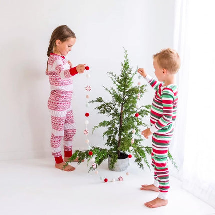 Christmas Garland Felt, Christmas Decor, Peppermint Decor, Peppermint Garland, Winter Decor, Candy Garland, Felt Balls for Christmas Tree, Mantel, Kids Bedroom, Living Room, Nursery