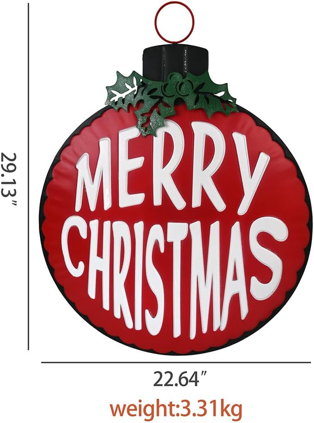 All Chic Retro Christmas Wall Decorations Merry Christmas Sign Christmas Wall Decor Wreath Retro Christmas Decorations Round Metal Tin Sign Rustic Wall Decor Country Home Decor…