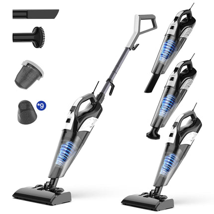 Hihhy Vacuum Cleaner, Stick Vacuum Corded, 4In1 Handheld Small Vacuum Cleaners For Home, Mini Vacuum Lightweight 20Kpa 600W Powerful Suction, Portable Hand Held Vac For Hard Floor