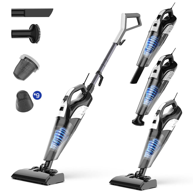 Hihhy Vacuum Cleaner, Stick Vacuum Corded, 4In1 Handheld Small Vacuum Cleaners For Home, Mini Vacuum Lightweight 20Kpa 600W Powerful Suction, Portable Hand Held Vac For Hard Floor
