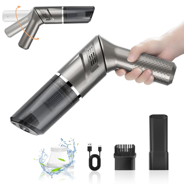Car Vacuum Mini Vacuum Handheld Vacuum Cordless,120W Car Vacuum Cleaner High Power 90° Rotatable Handle Rechargeable Hand Vacuum Cordless Dry Wireless Portable Handheld Car Vacuum For Homecaroffice