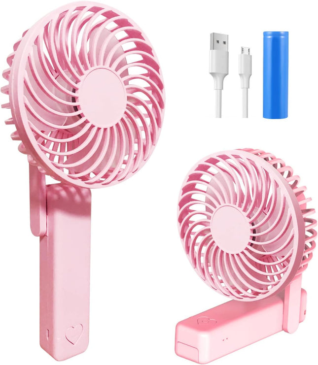 Battery Operated Portable Fan, Mini Rechargeable Handheld Fan,Small Foldable Fan,Quiet But Powerful Desk Fan Up To 10 Hrs Operat