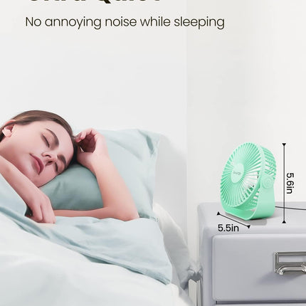 Gaiatop Usb Desk Fan, 3 Speeds Portable Small Fan With Strong Airflow, 5.5 Inch Quiet Table Fan, 90° Rotate Personal Cooling Fan