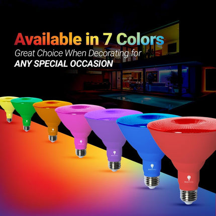 4 Pack BlueX LED Par38 Flood Green Red Light Bulb - 18W (120Watt Equivalent) - Dimmable - Green Red E26 LED Lights, Party Decoration, Porch, Home Christmess Lighting