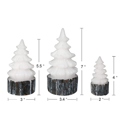 Wondise Christmas Tree Flameless Candles Battery Operated with Timer, LED Flickering Candles Real Wax Warm Light Christmas Home Decoration Set of 3, Birch Bark