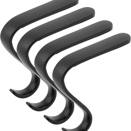 BIRDROCK HOME 4 Pack Christmas Stocking Mantel Hooks - Heavy-Duty Metal Hangers for Fireplace, Brick, and Mantel - Ideal for Holiday Stockings, Garlands, and Decor - Sturdy and Versatile - Black