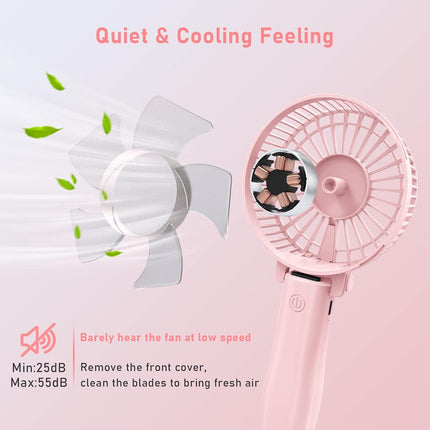 Personal Hand Held Fan 4800Mah Travel Cooling Fan Powerful Small Portable Fans Rechargeable Battery Operated Desktop Table Fan