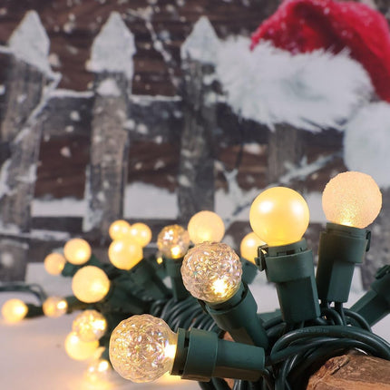 Christmas Lights Warm White 70 LED G15 Glass Blubs Globe String Light Plug in ETL Outdoor Indoor String Light for Holiday Party Christmas Tree Patio Party Garden Yard Gazebo Wedding Decor