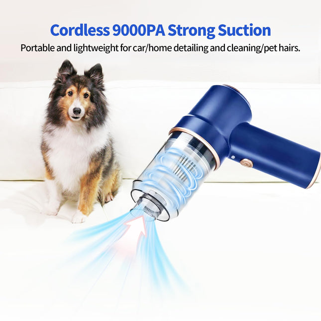 Cordless Handheld Vacuum Cleaner, 120W 9000Pa 2In1 Rechargeable Car Vacuum With Led Light Portable Vacuum Cleaner For Carhomeofficepet Hair