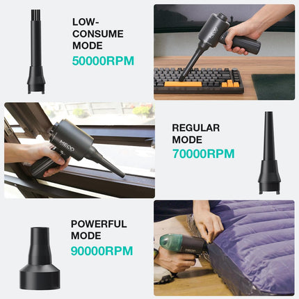 Meco Eleverde Mini Vacuum Cleaner & Compressed Air Duster, Wireless Handheld Vacuum With Brushless Motor 12000Pa High Power And Typec, For Car,Office And Home Cleaning
