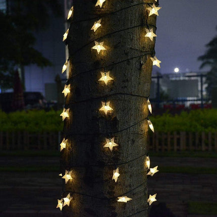 Solar Star Twinkle String Lights, 23FT 50LED 8 Modes Solar Powered Fairy Decorative Light Waterproof Lights for Gardens, Lawn Patio, Indoor Decoration, Xmas, Wedding, Holiday (Warm White)