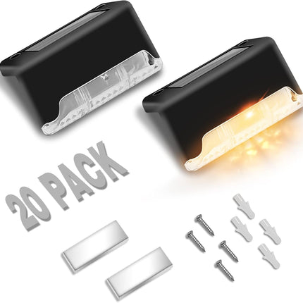 20Pack Led Outdoor Solar Lights For Deck Fence Step Patio Lighting Waterproof Warm White