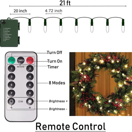 Solhice 4 Pack 20ft Christmas Lights Battery Operated String Lights with Remote Control, 50 LEDs Clear Mini Lights Warm White Xmas Tree Lights for Bedroom Indoor Outdoor Decor