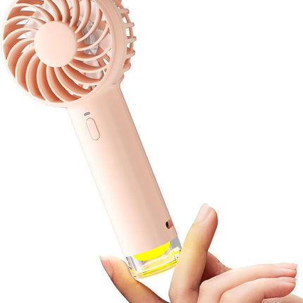 Koonie Portable Mini Handheld Personal Fan, Powerful 3 Speeds Small Desk Fan With Led Light, Cute Design Eyelash Makeup Battery