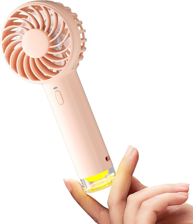 Koonie Portable Mini Handheld Personal Fan, Powerful 3 Speeds Small Desk Fan With Led Light, Cute Design Eyelash Makeup Battery