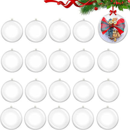 Clear Plastic Christmas Ornaments for Crafts Fillable DIY Christmas Balls Transparent Clear Ornaments for Christmas Tree Hanging Decorations Home Festive Decor Wedding Year Xmas Party Supplies