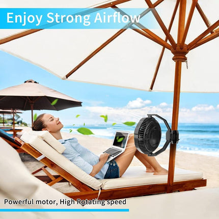 Golf Cart Fan10000Mah Portable Clip On Fan Rechargeable Battery Operated, 8 Inch Ventilador Portatil Recargable With Reinforcer
