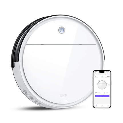 Okp Robotic Vacuum Cleaner, Wifiappalexa, Robot Vacuum Cleaner With Schedule, Efficient Filtration System, Selfcharging, Slim Design, Quiet, Perfect For Hard Floors, Pet Hair, Carpets