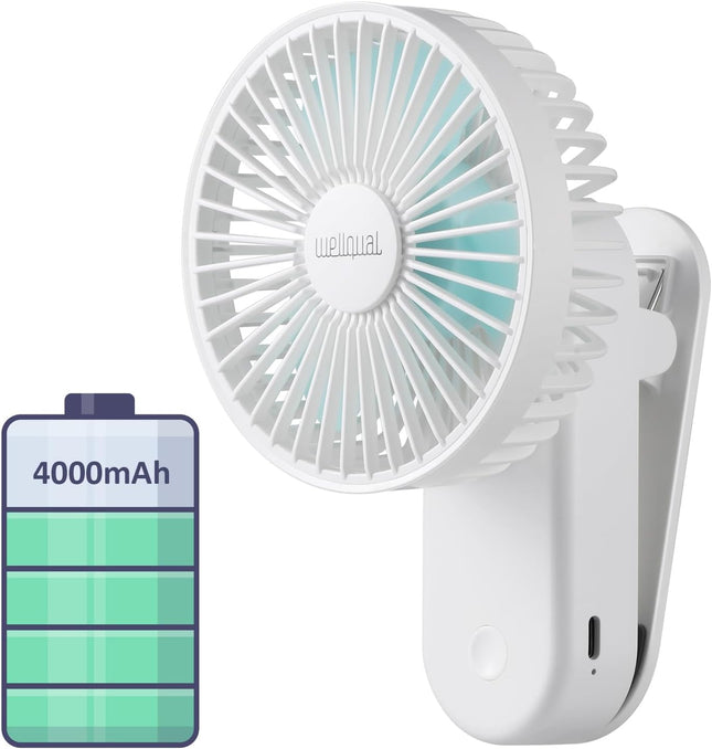 Handheld Mini Fan, Portable Clip On Fan Battery Operated, 3 Speeds Personal Hand Fan, Small Powerful Desk Fan With Magnet Base