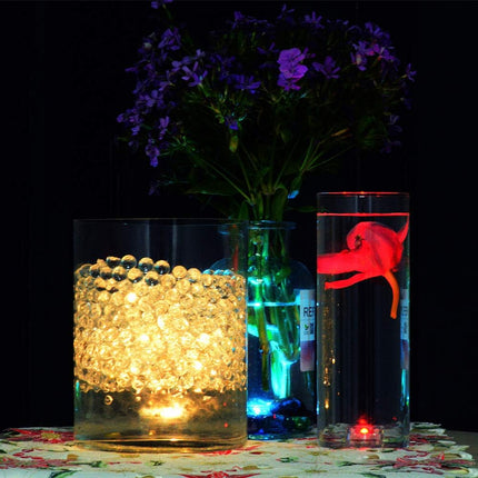Mini Submersible LED Lights, Waterproof Small LED Tea Lights Candle with Remote Battery Operated,RGB Color Changing for Vase Home Party Wedding Table Centerpieces,10 Pack